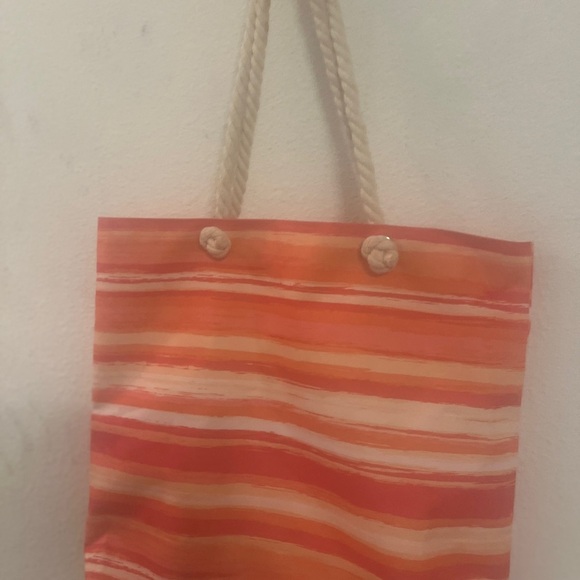 Ulta Striped Orange and Red Tote Bag - Picture 6 of 12